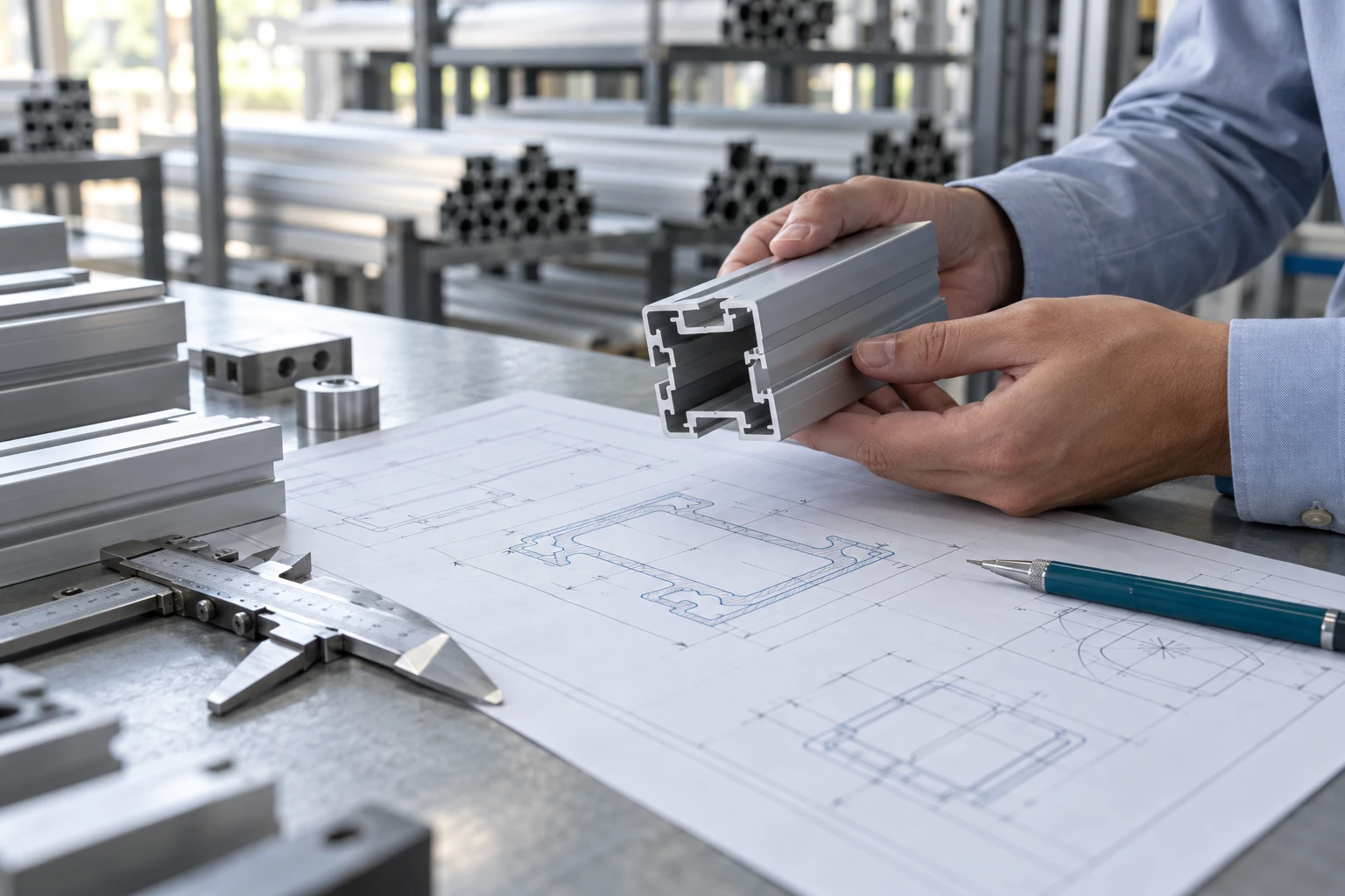 Illustrative engineering studio scene